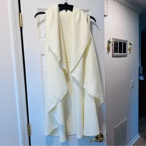 NWT Cream Waterfall Cardigan Vest
